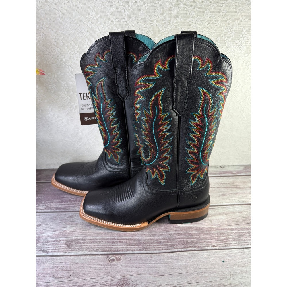 Ariat Frontier Tilly Obsidian Black Leather Western Boots NEW Womens 6.5 B